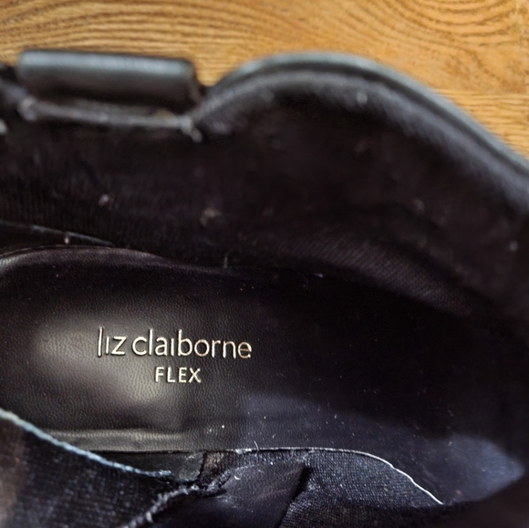 Liz Flex by Liz Claiborne Propose Zip Black Feux Leather Ankle Boots Women’s 9M - Picture 7 of 8